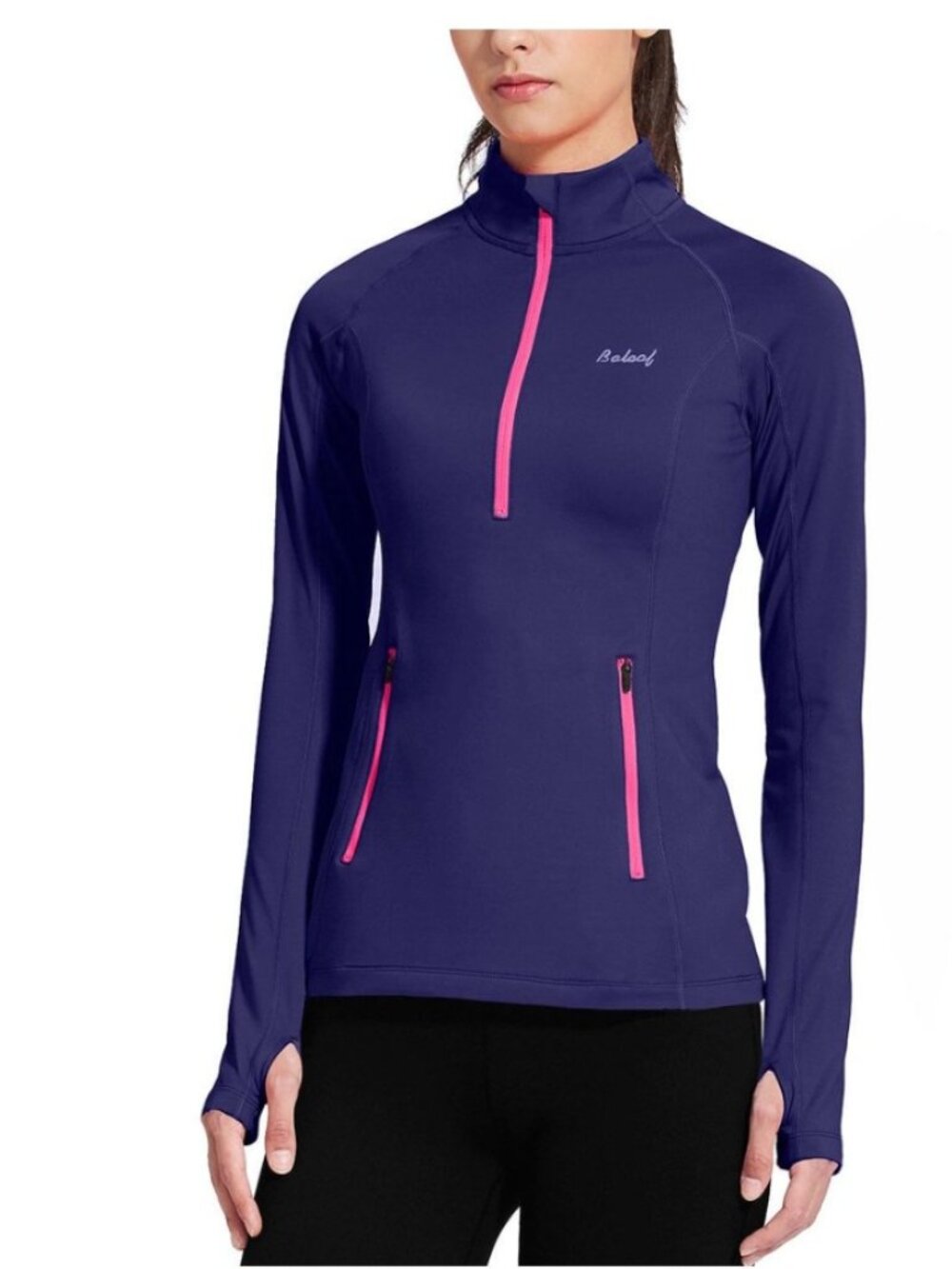 BALEAF RUNNING/JOGGING THERMAL FLEECE RAGLAN SLEEVES PULLOVER- WOMEBN'S SIZE L